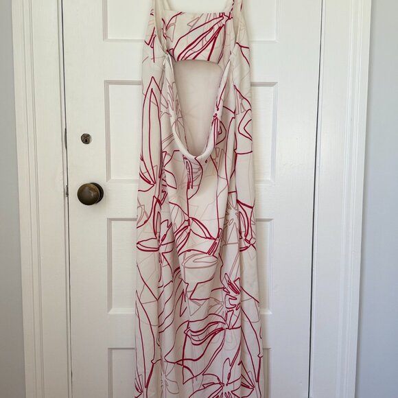 C/MEO Collective Red Abstract Leaf Print Dress - Picture 6 of 7